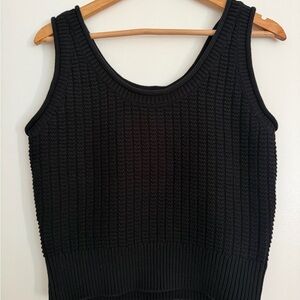 Quince Black Ribbed Knit Tank - Women's
